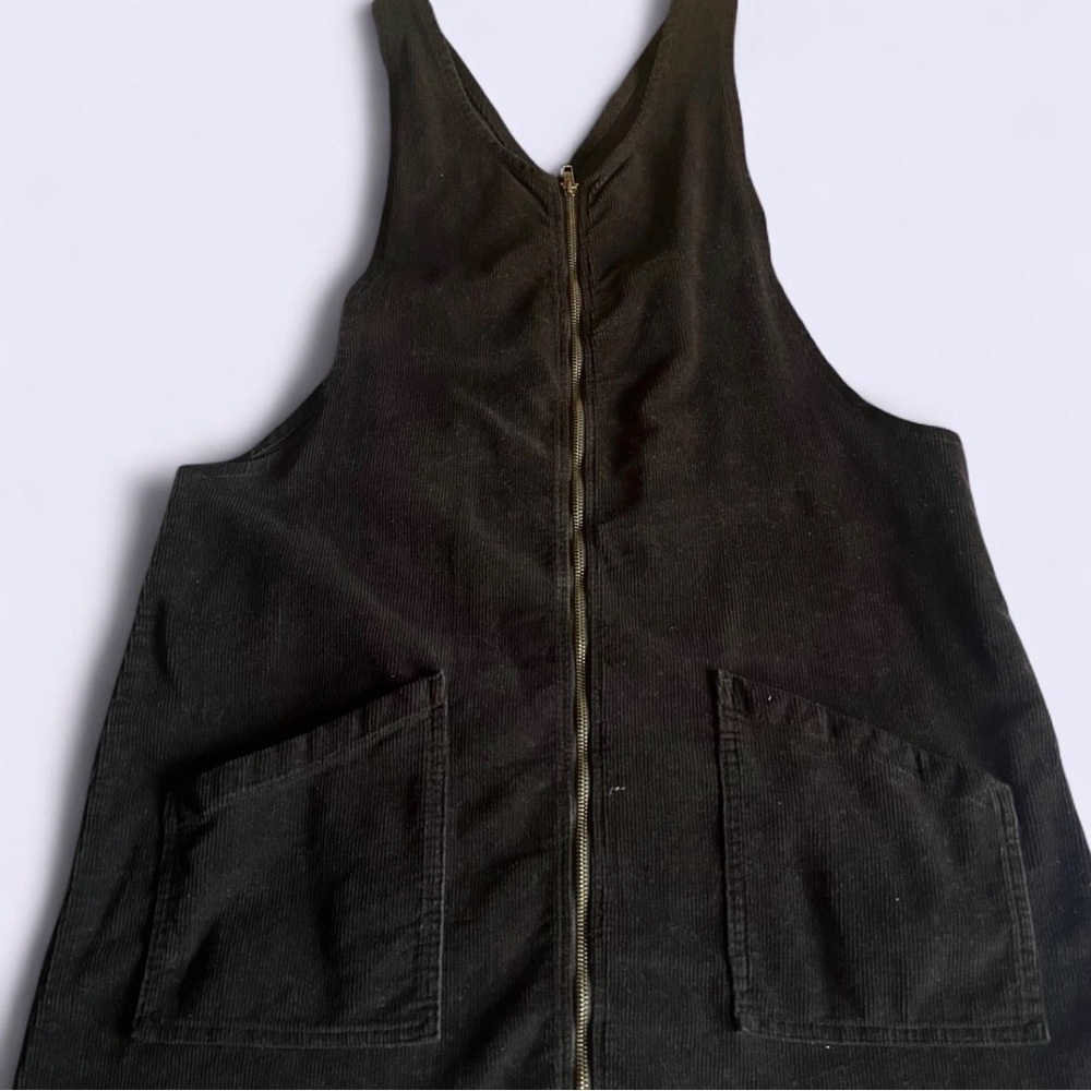 SO Corduroy Black Zip-Up Dress